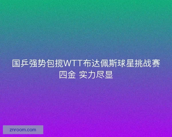 国乒强势包揽WTT布达佩斯球星挑战赛四金 实力尽显