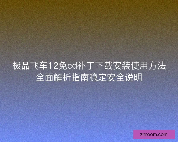 极品飞车12免cd补丁下载安装使用方法全面解析指南稳定安全说明