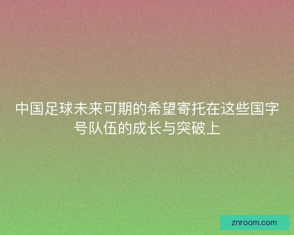 中国足球未来可期的希望寄托在这些国字号队伍的成长与突破上 中国足球未来可期的希望寄托在这些国字号队伍的成长与突破上