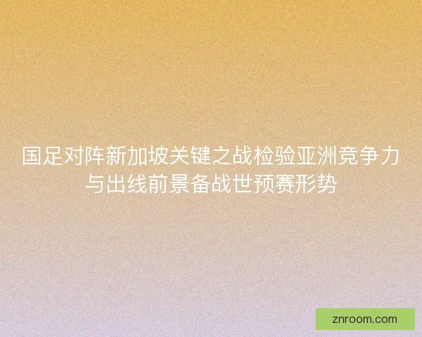 国足对阵新加坡关键之战检验亚洲竞争力与出线前景备战世预赛形势 国足对阵新加坡关键之战检验亚洲竞争力与出线前景备战世预赛形势